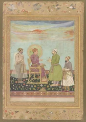 Jahangir with Asaf Khan and Shayista Khan